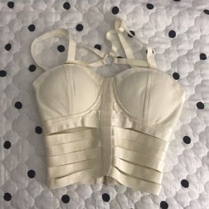 Bondage off white crop top